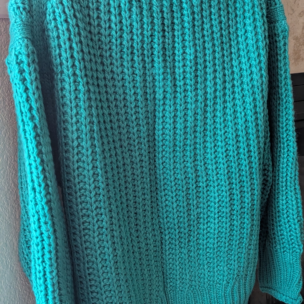 POL Women's Teal Sweater - Picture 4 of 5